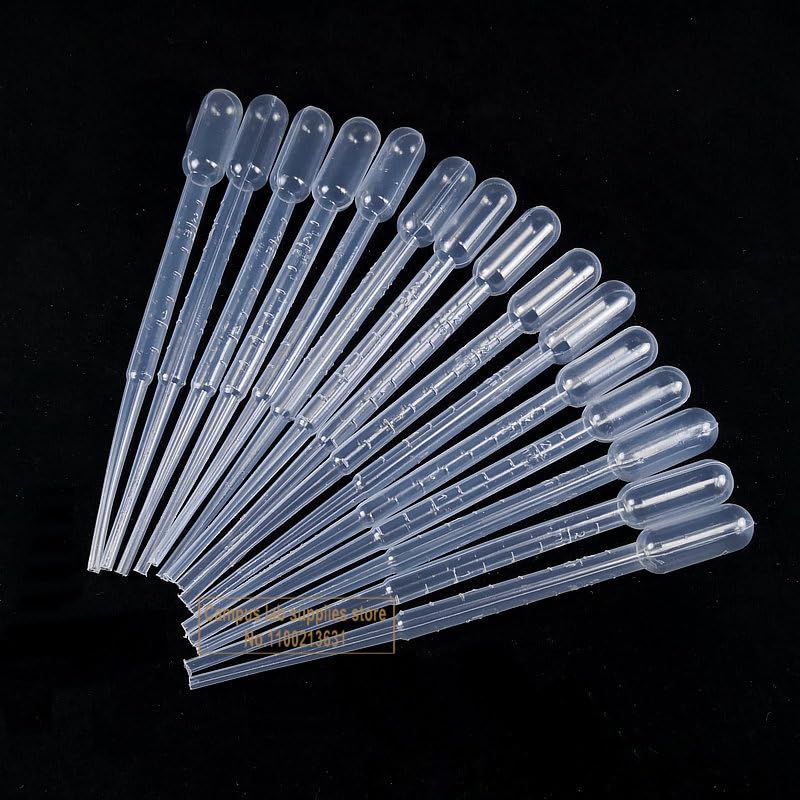 100 Piezas a 1000 Piezas Lab Clear 0,2 ml/0,5 ml/1 ml/2 ml/3 ml/5 ml/10 ml pipeta Pasteur de plástico a Escala gotero de pipeta de Aceite Esencial (Size : 10ml 100pcs)