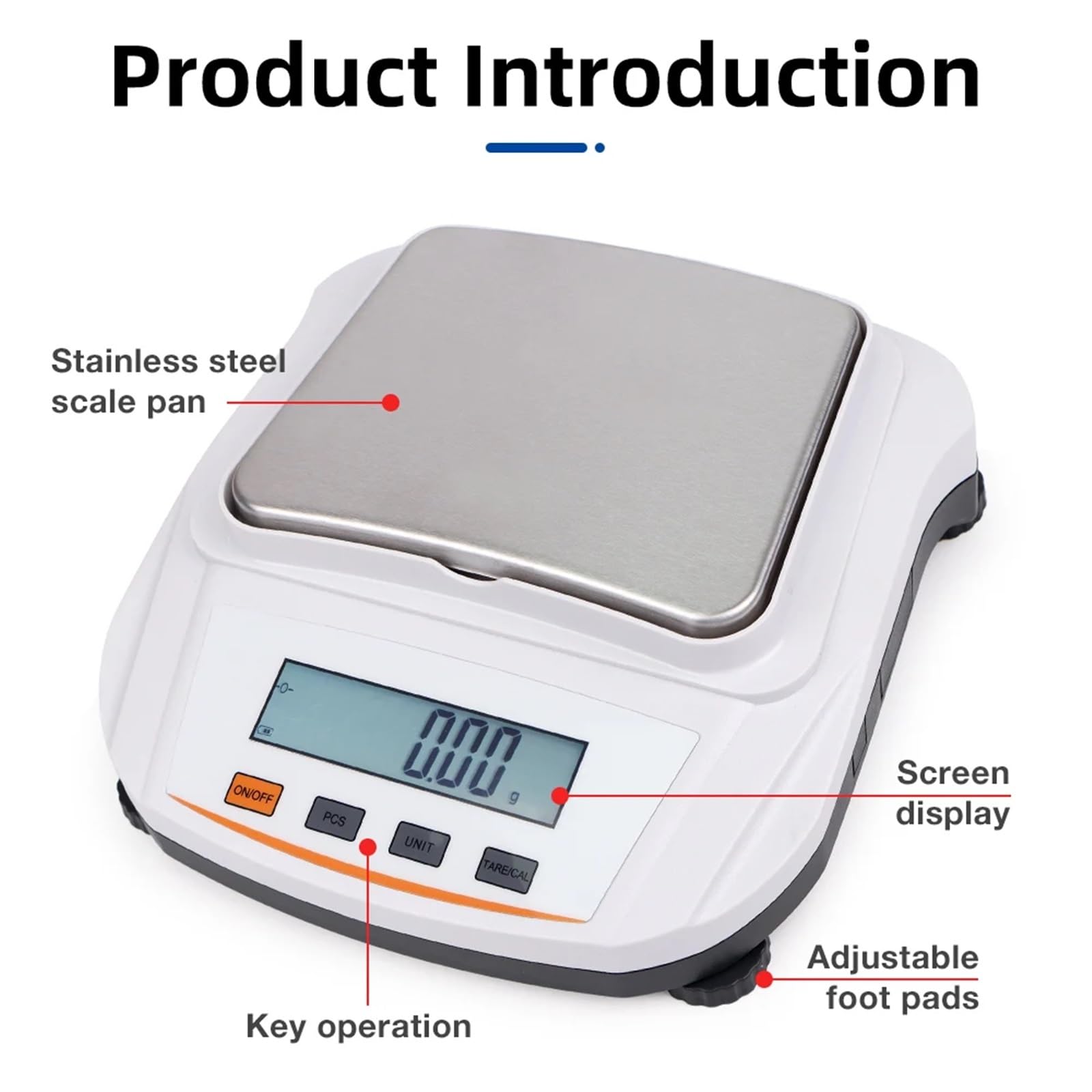 Básculas digitales de laboratorio, Balanza electrónica de 500 g 0,01 g/2000 g 0,01 g, balanza digital de gramos con pantalla LED, balanza analítica de laboratorio de alta precisión.(500g 0.01g)