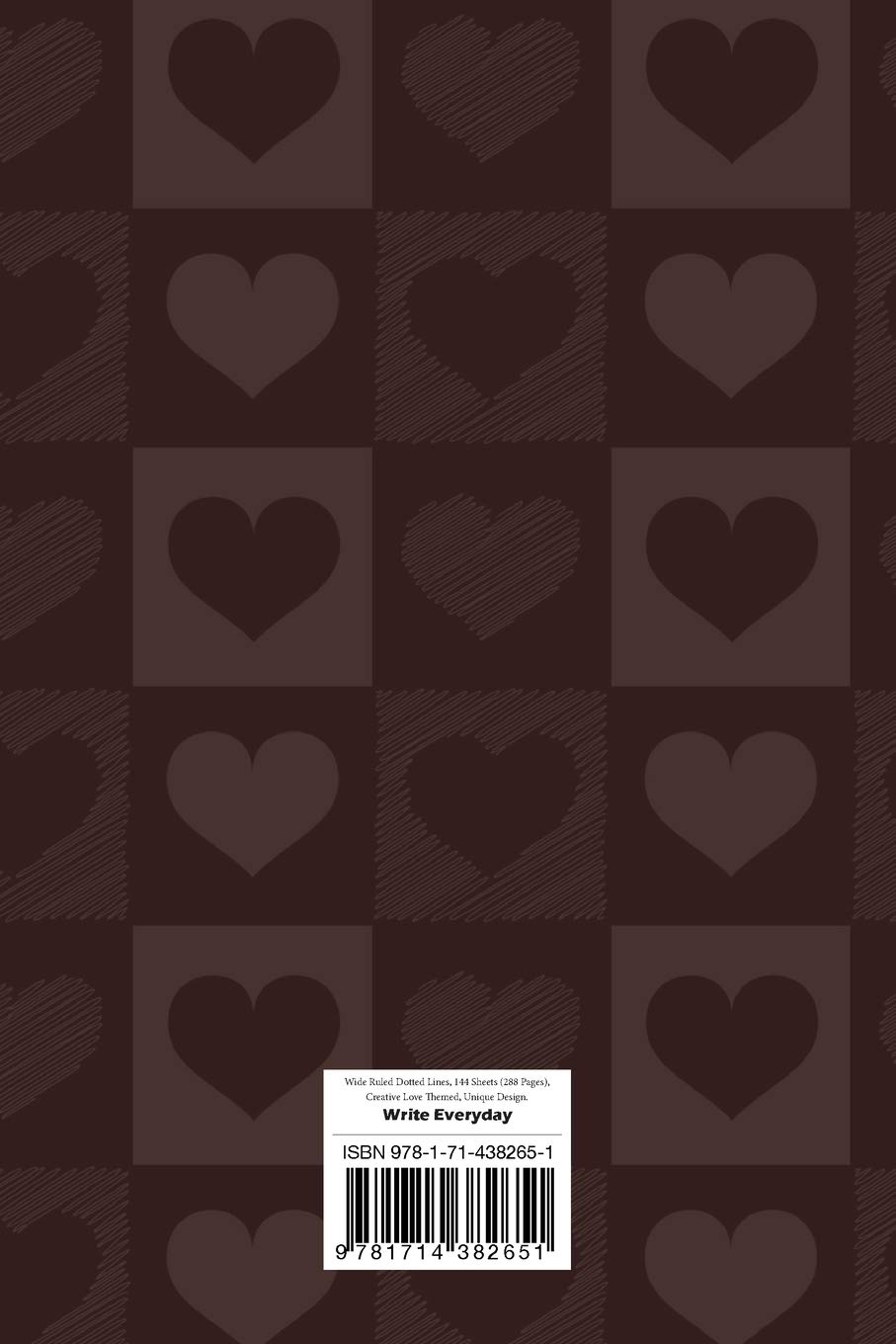 Love Notebook, Blank Write-in Journal, Dotted Lines, Wide Ruled, Medium (A5) 6 x 9 In (Brown)