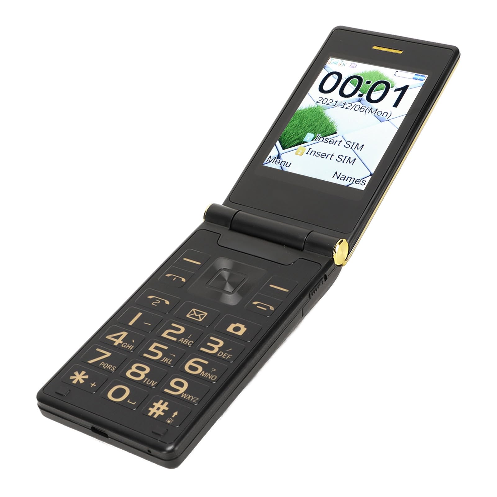 Teléfono Móvil Celular con Tapa Desbloqueado 2G para Personas Mayores, Botón Grande SOS, Fácil de Usar, Pantalla Grande de 2.8 Pulgadas, Alto Volumen, Doble SIM
