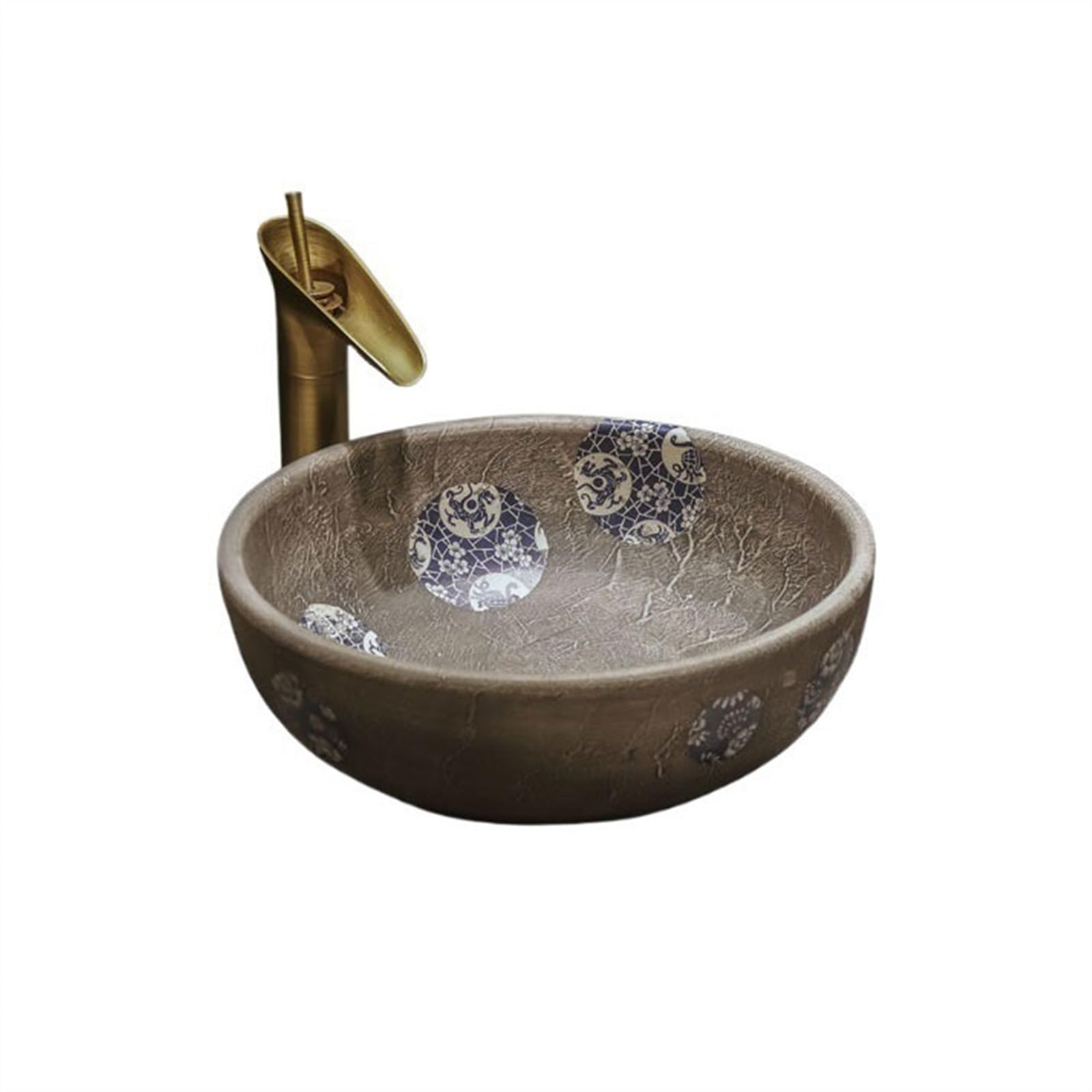 Aioneer Bathroom Sink Art Countertop Basin Ceramic Washbasin Chinese Washbasin Round Washbasin With Accessories Lavatory Vanity