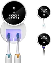 ORIA Toothbrush Sanitizer, Portable Electric and Manual Toothbrush Holder with Scheduled Sterilization, LED Display, Rechargeable for Travel, Home and Business
