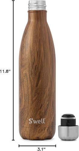 Miniatura 4 de S'well Botella de agua unisex de acero inoxidable, madera de teca, 25.4 fl oz