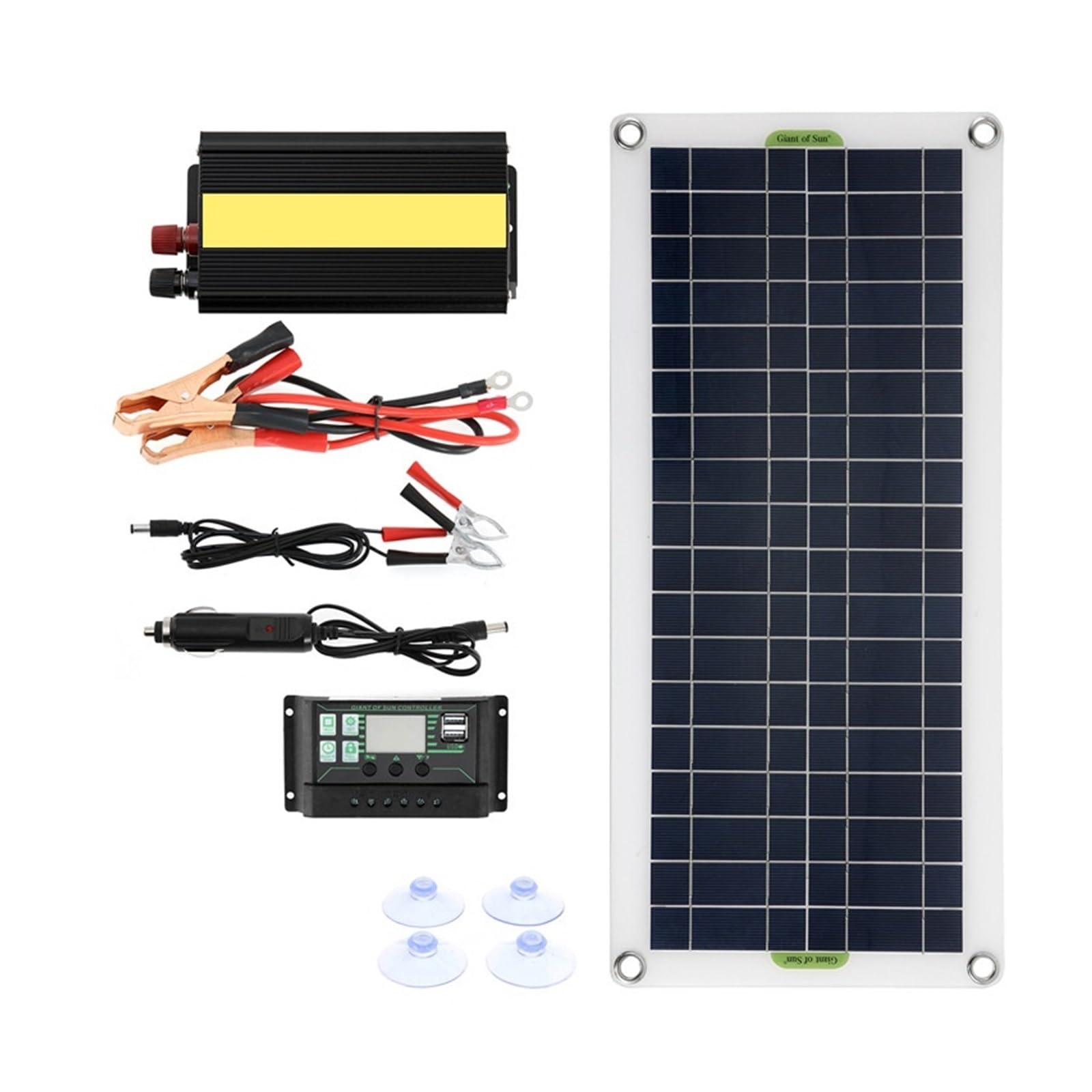 System zasilania energią słoneczną 30W Panel słoneczny Ładowarka Inwerter Zestaw USB Kompletny kontroler Home Grid Camping Idealny Wynik(Style 2)