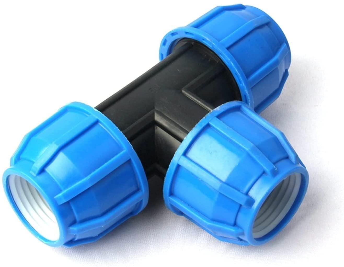 Conector de manguera Accesorios de tubería, Conector de manguera de jardín 1 50 mm 63 mm PE Conector en T for sistema de riego de invernadero agrícola Conector de tubería de agua de jardín Conector de