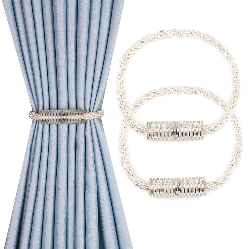 2 Pcs Clip de Rideau Magnétique Boule Suspendue Cylindrique Décoration Rideaux Embrasse Boucle Corde Fenêtre Drapé Accessoires (Couleur : A, Taille (A comme Le Montre l'image)