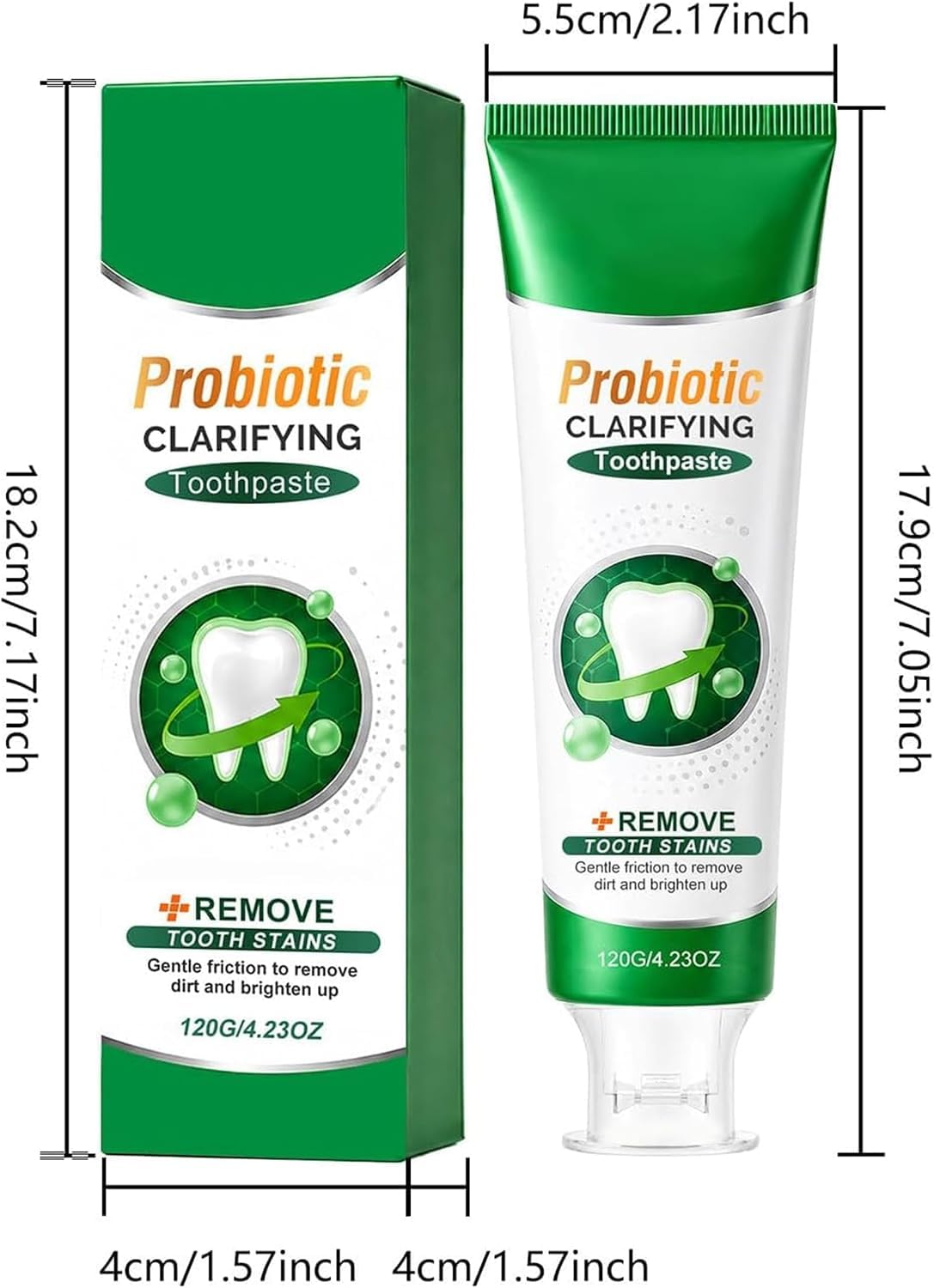 Pasta de dientes blanqueadora probiótica, [NUEVO] Pasta de dientes para eliminar suavemente las manchas, aliento fresco y fórmula de mejora con sabor a menta,3Pcs
