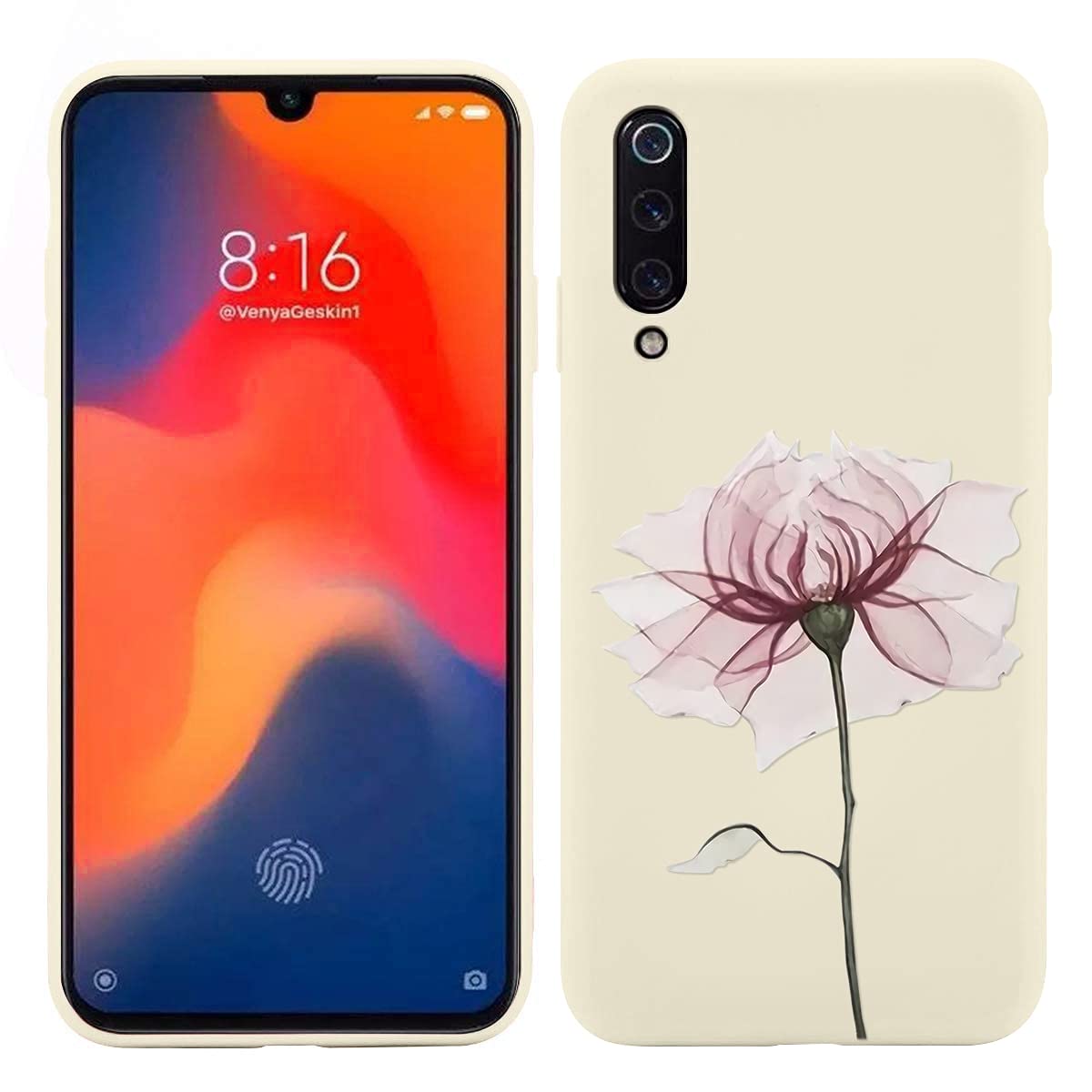 Yoedge 2 Cover Per Xiaomi Mi 10 Lite (5G) - Custodia Morbida Silicone TPU, Nero Opaco Con Disegno Arcobaleno, Antiurto E Sottile - 3