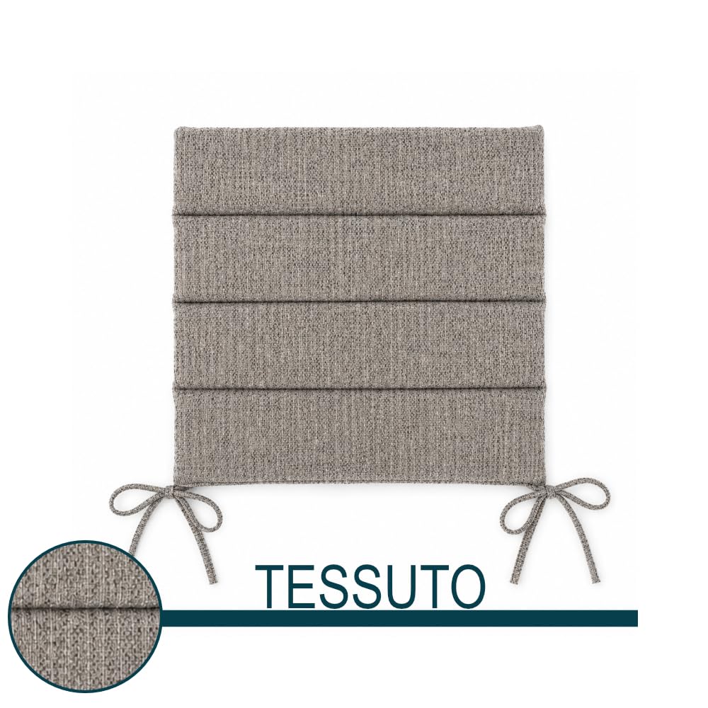 Set 4 Cuscini Seduta Brezza Bianco 45x45 cm con Lacci per Poltrone da Esterno, Lavabili e in Tessuto Idrorepellente
