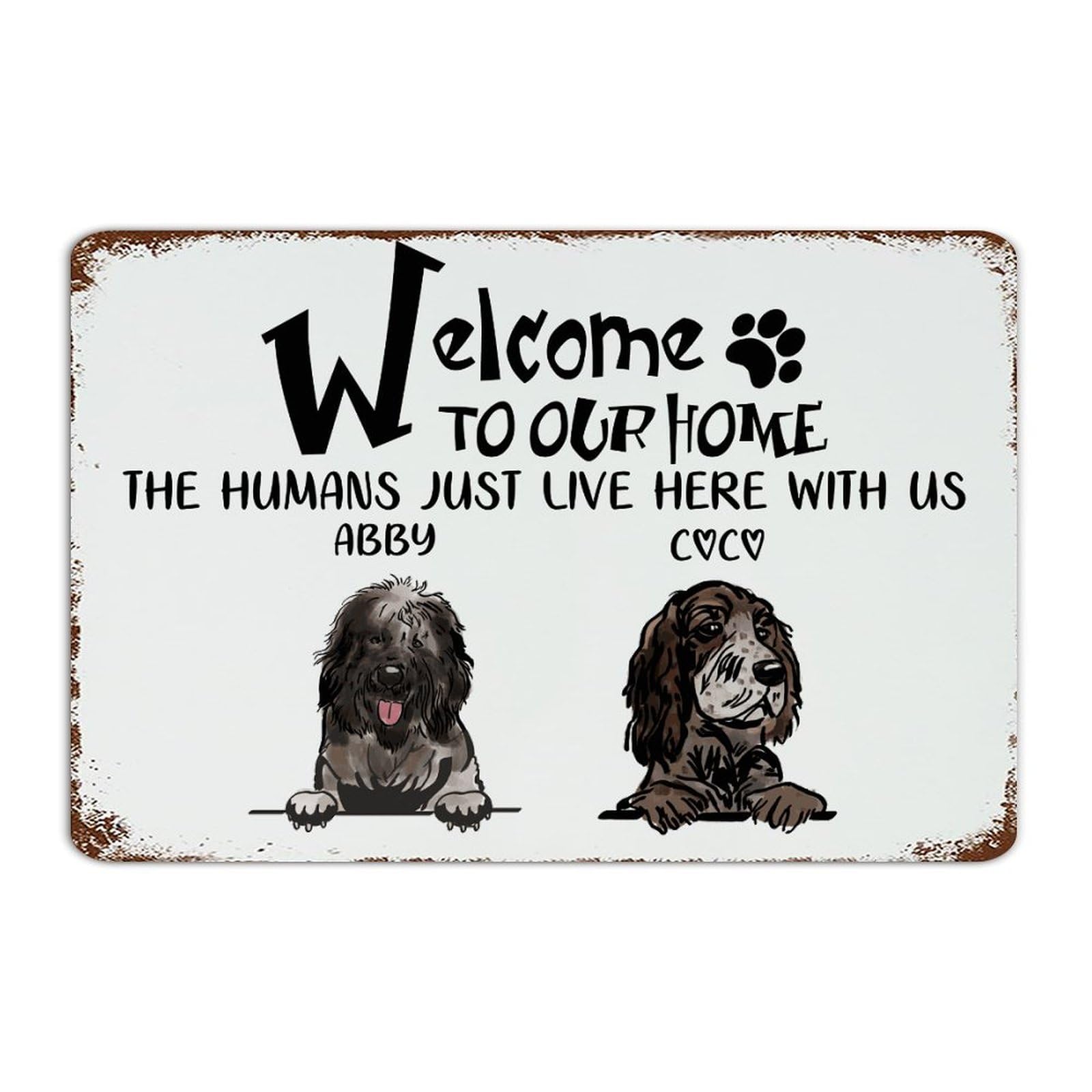 Décoration d'intérieur vintage avec plaque en métal en aluminium pour animaux
