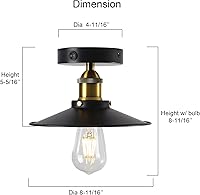 Vista 3 de Lámpara de techo vintage de 12 V con bombilla E26, accesorio LED blanco cálido de 3000 K, interruptor de encendido/apagado, fácil instalación