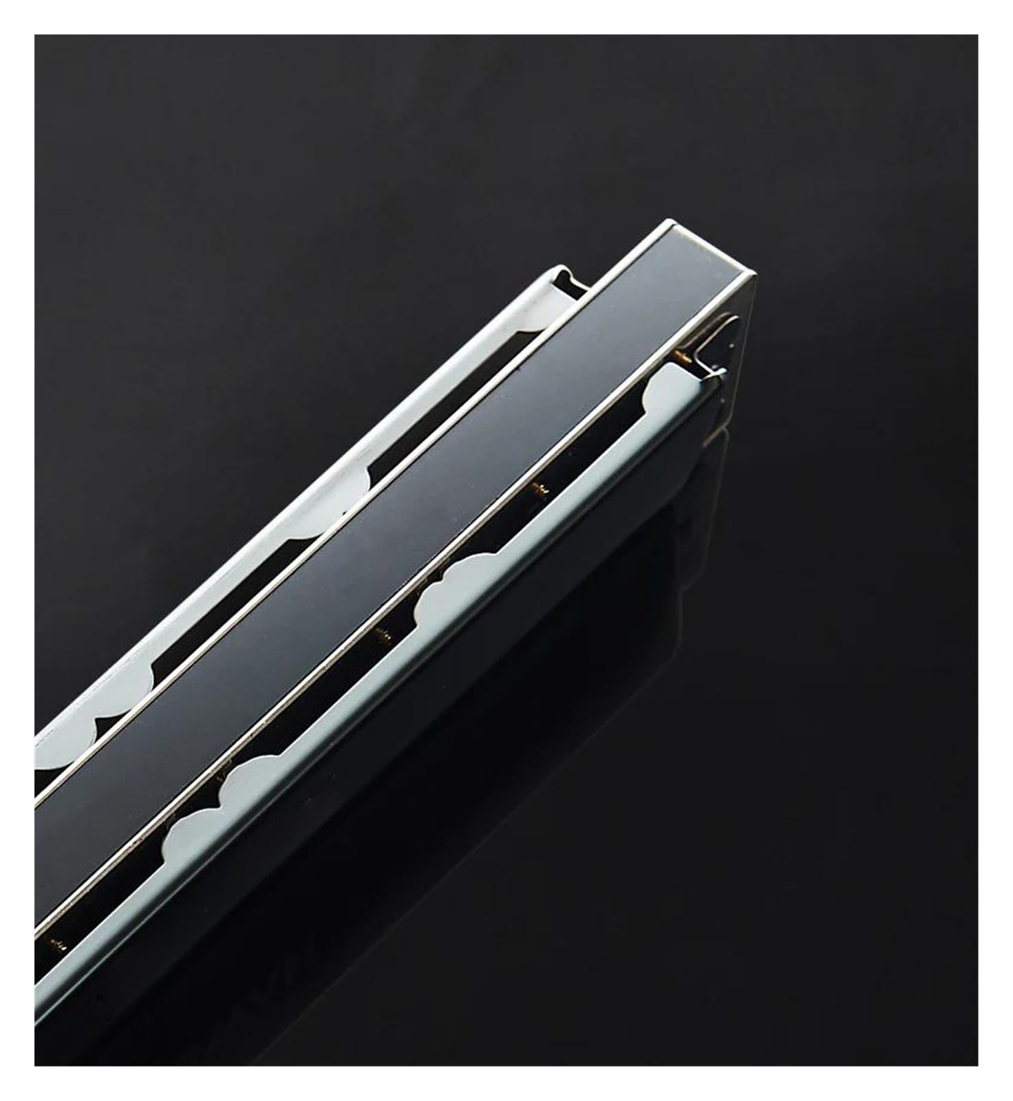 Mundharmonika 24 Löcher Tremolo Mundharmonika C Key Polyphonie Mundharmonika Mundharmonika(Silver)
