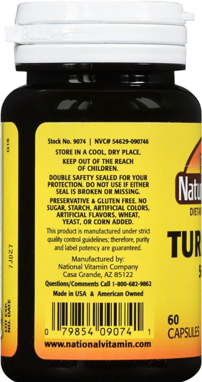 Nature's Blend Turmeric 500mg, 60 Capsules, (Pack of 2)