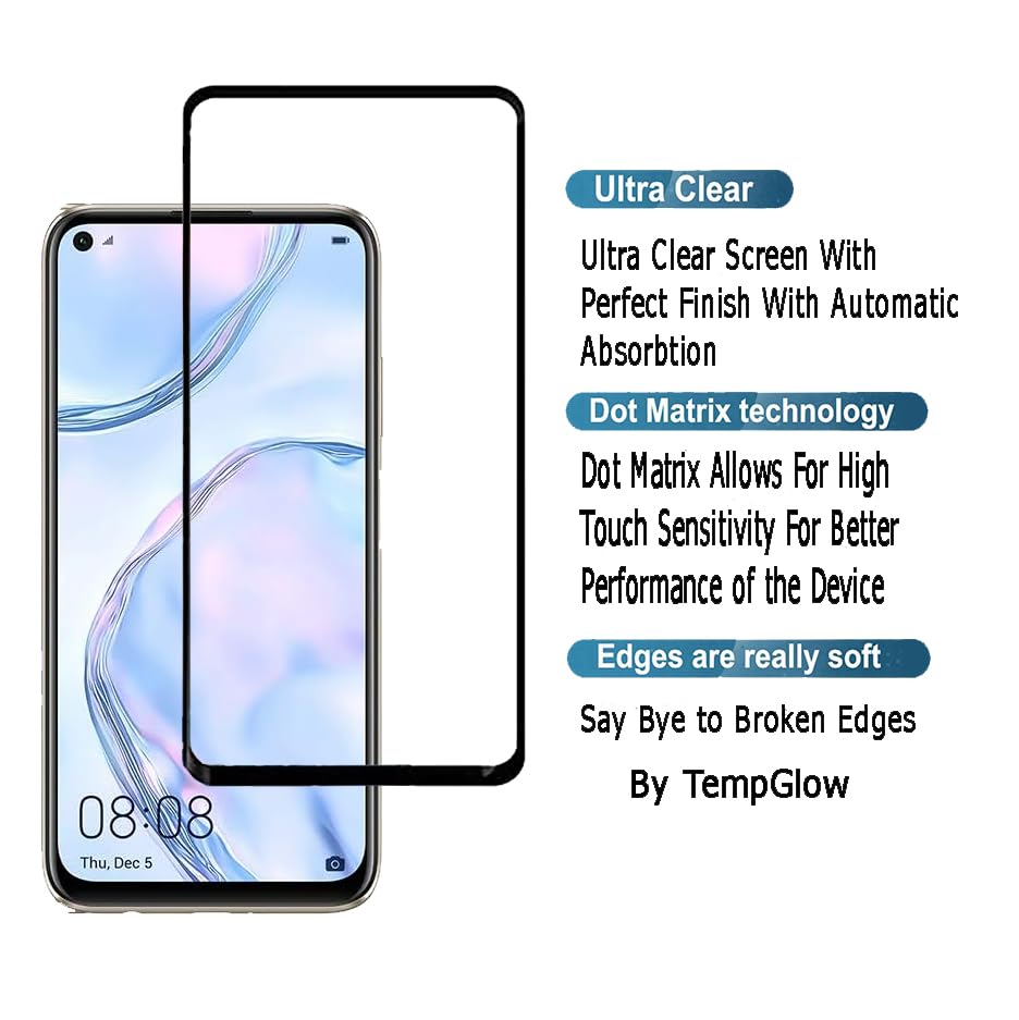 Image of Screen Protector for Huawei Honor Nova 7i (Black) Tempered Glass Edge-to-Edge 6D Screen Guard With Installation Kit