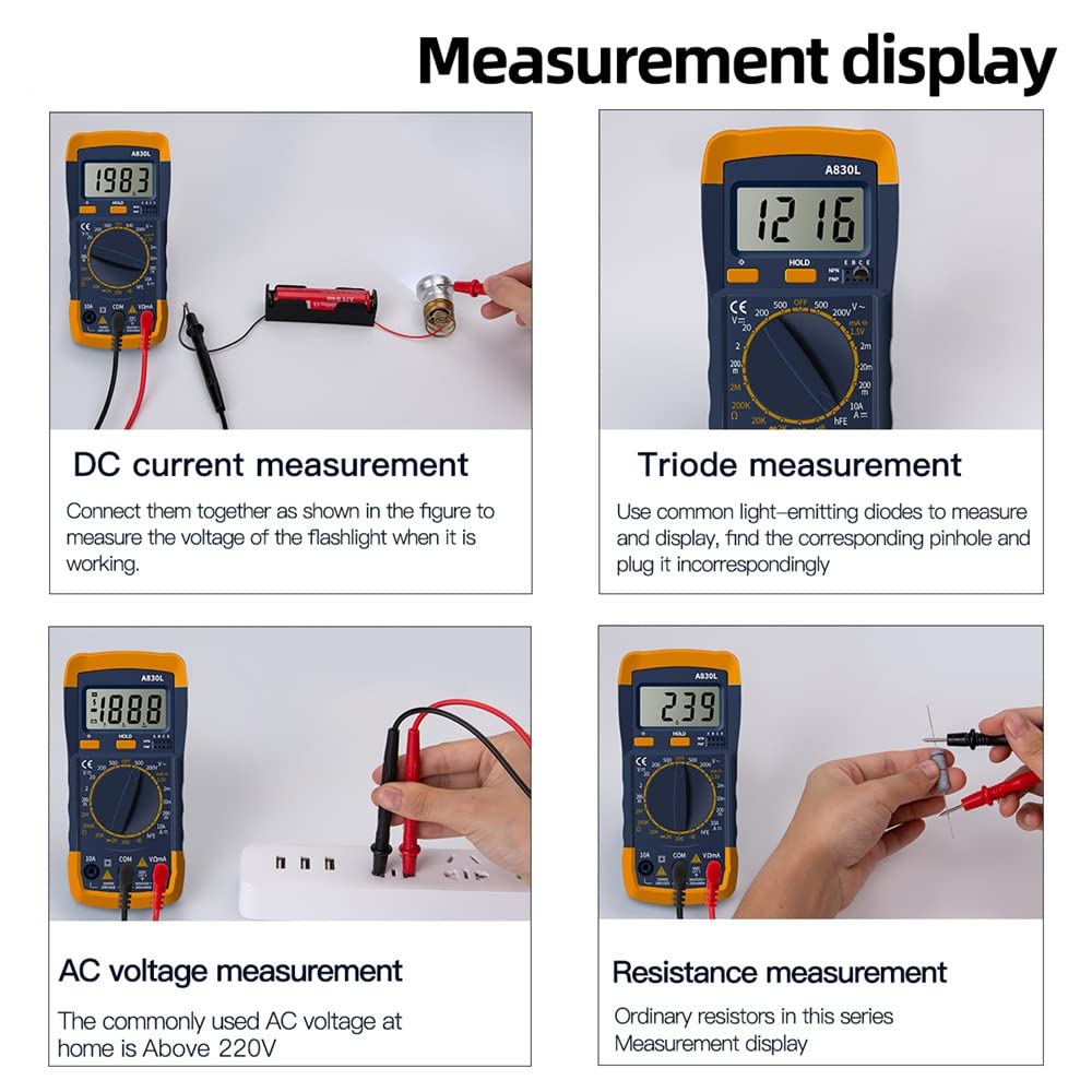 A830L LCD Digital Multimeter AC DC Voltage Diode Freguency