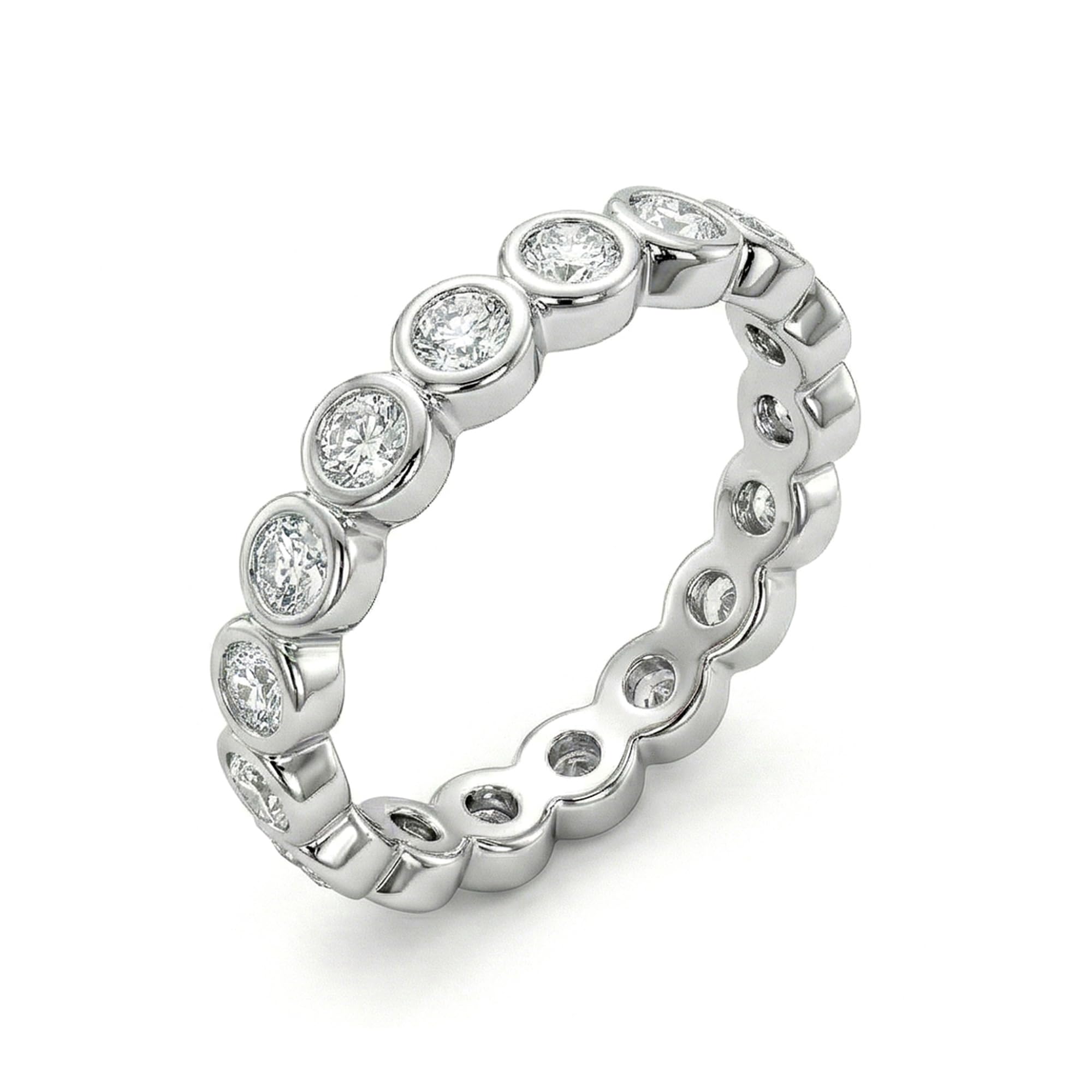truesilver acpl 925 Sterling Silver Luminia Bezel-Set CZ Eternity Silver Band for Women-picture-29