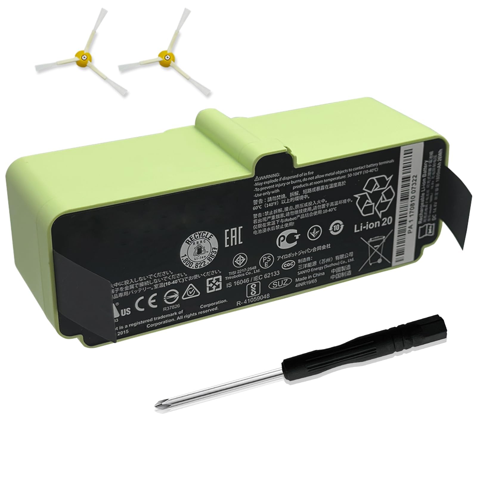 for iRobot Replacement Parts Roomba 1800LI Lithium Ion Battery for Roomba 960 980 985 900 895 890 860 695 680 690 675 640 614 Series 4376392 26Wh 1800mAh 14.4V