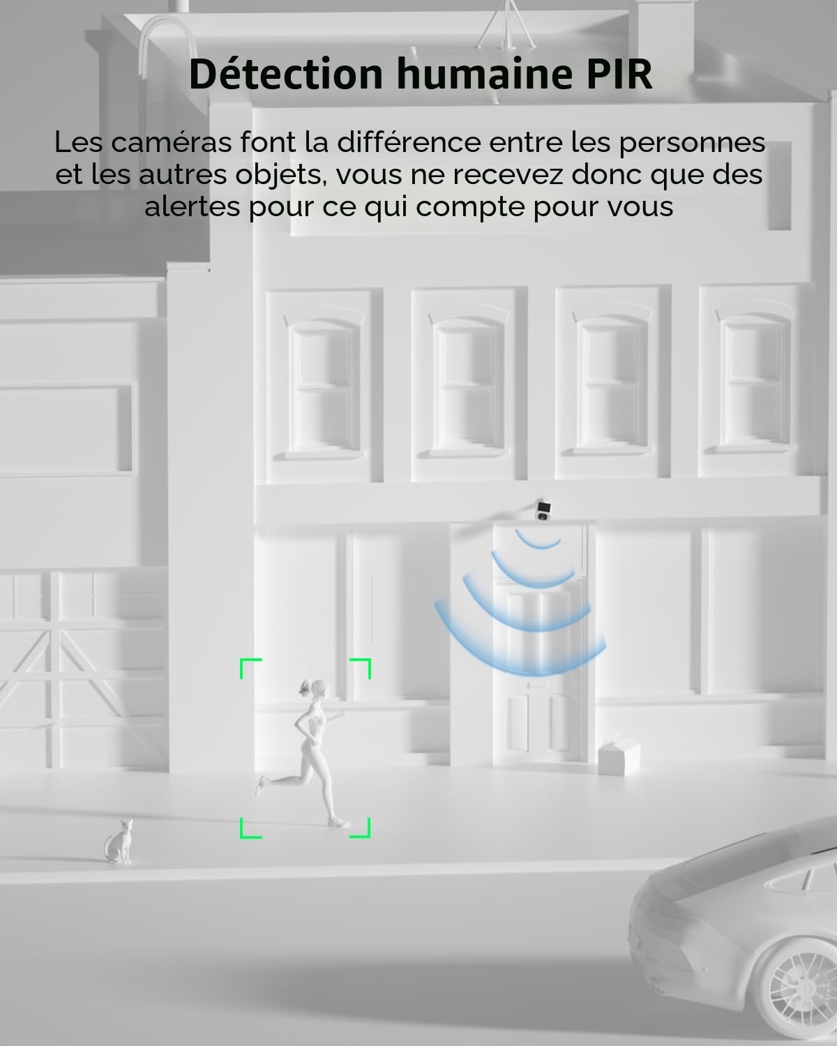ANRAN 5MP Caméra Surveillance WiFi sans Fil, Panneau Solaire Intégré | Floodlight Caméra, éclairage Intelligent, Vision Nocturne Couleur, Alarme, Audio Bidirectionnel