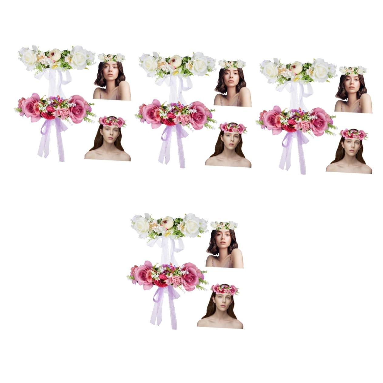 minkissy 8stücke Handgemachte Rosenblüten Haarband Für Blumenkranz Festival Haarschmuck Fotorequisiten Für Partys Stilvolles Accessoire Für Besondere Anlässe