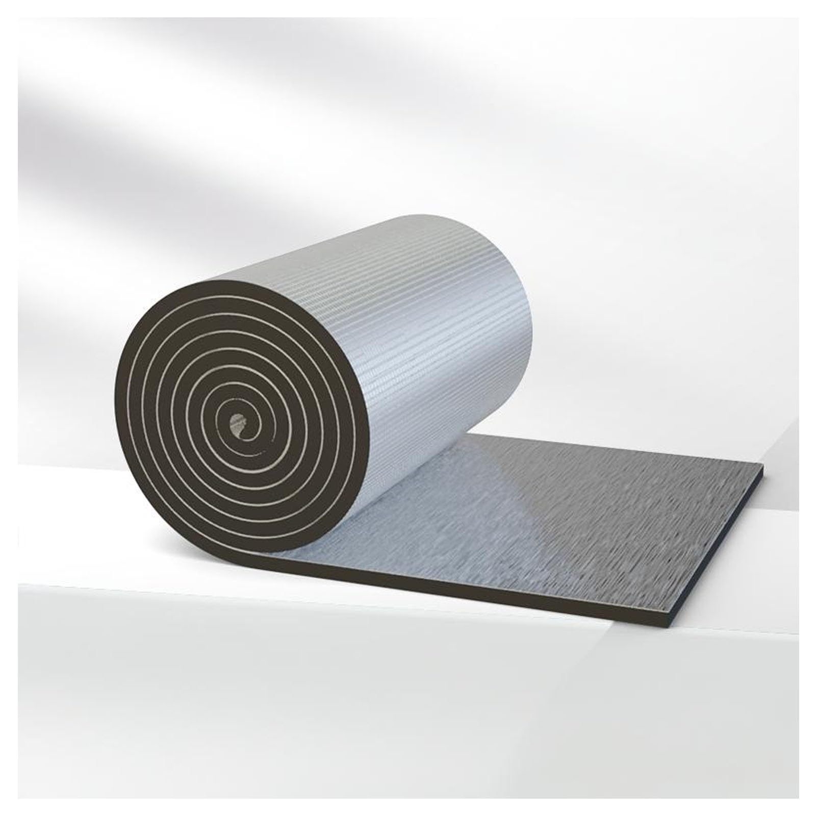 Roof Thermal Insulation Cotton,Self-Adhesive Foam Aluminum foil Insulation Cotton,Auto Boat RV Insulation Roll, Medium Density Foam Padding,with Aluminum Foil Cover(20MM(THK),1*8m/3.2*26.2ft)