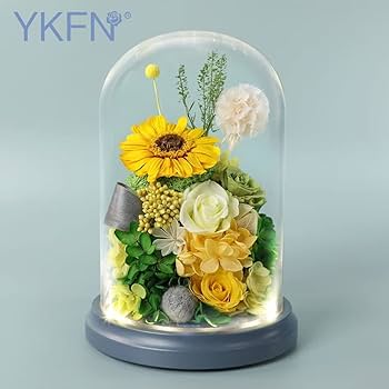 【ルル】ブリザードフラワー 枯れない花 ガラスドーム 薔薇4点セット Amazon｜プリザーブドフラワー バラ ギフト 枯れない花 ガラス