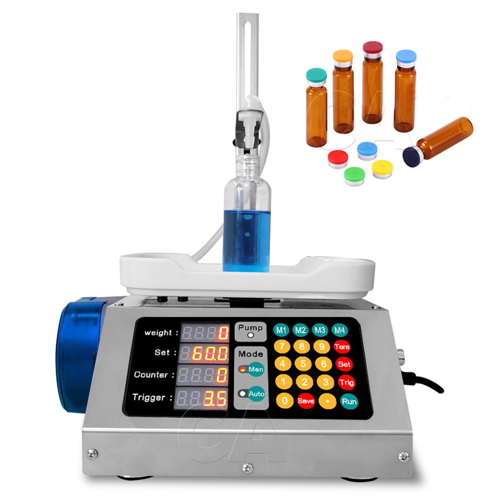 Riempitrice automatica per bottiglie liquide a pompa peristaltica, riempitrice di pesatura da 2-300 g per olio essenziale, liquido orale, soluzione, profumo