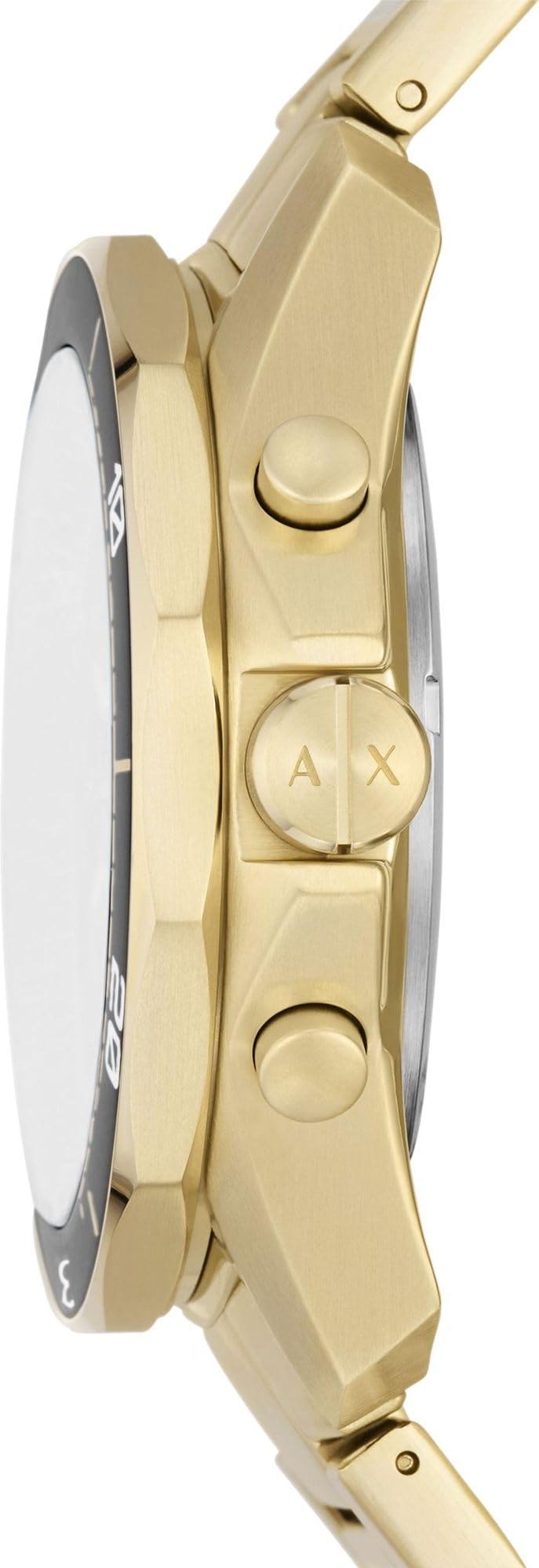 Armani Exchange Orologio da uomo in tonalità oro, movimento cronografo al quarzo e cassa da 44 mm con cinturino in acciaio