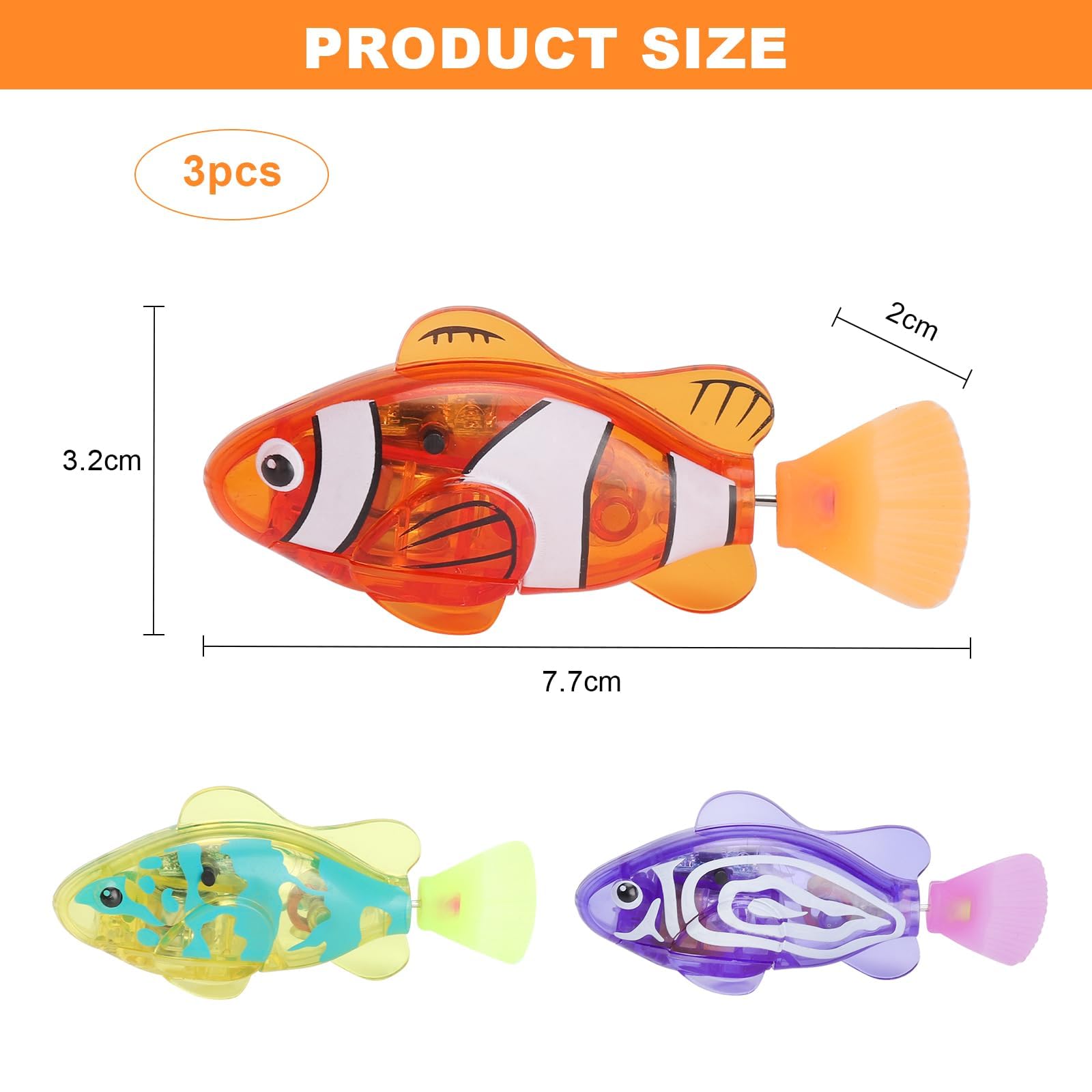 4 pièces Poisson Robot Poissons de Baignoire électriques,Poisson Jouet Enfant Electronique,Natation Fish Robot,Poisson Plastique Jouet,Poisson Robot,Jouet de Piscine pour la Piscine - Enfants,Chat - 4