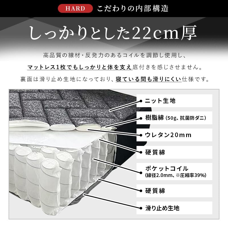 Amazon.co.jp: idream マットレス シングル ポケットコイルマットレス