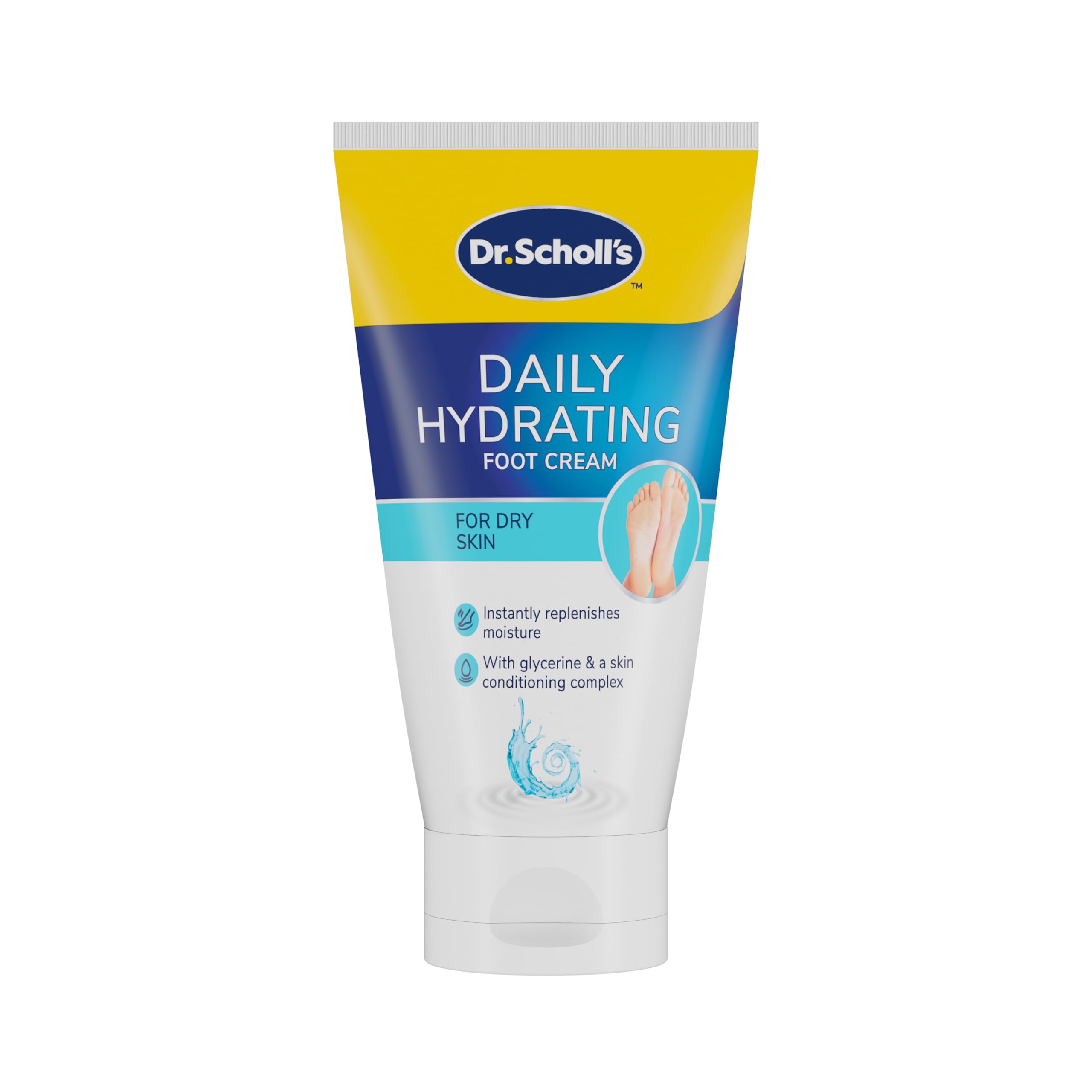 Dr. Scholl's ExpertCare Hydration Boost Daily Moisturiser Cream for Feet 150ml, Fast Absorbing Foot Cream, Enriched with Glycerine and Skin Conditioning Complex for Softer Smoother Feet