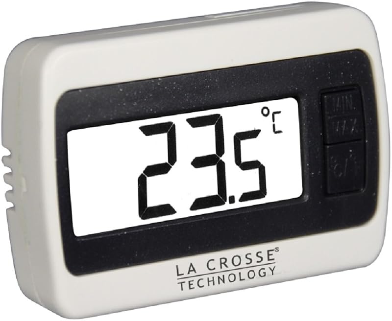 La Crosse Technology - WS7002 Petit thermomètre d'intérieur - Blanc.