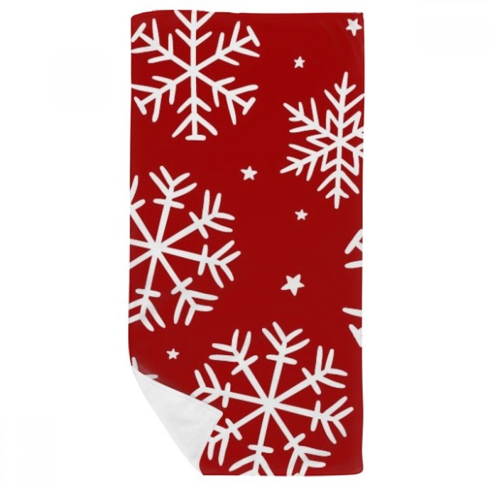 Gant de toilette doux et rouge à motif Noël pour décorer la salle de bain en hiver