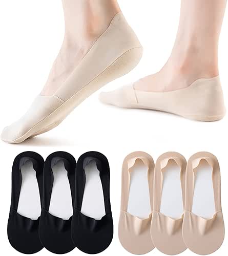 VFM 6/8 Pairs Women's No Show Ultra Low Cut Liner