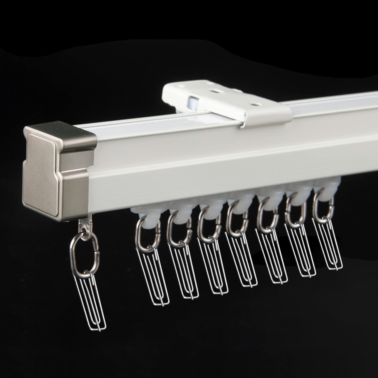 Ceiling curtain rails, Wall Mounted Bendable Curtain Rail for RV/Bay Window 26.2ft Long White Color(Ceiling Mount,220cm/7.2ft)