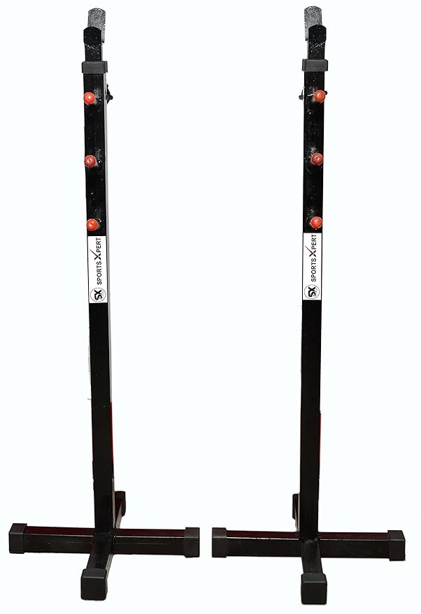 SX Fitness Adjustable Heavy Duty Squat Stand, Barbell Stand for Home Gym, Black