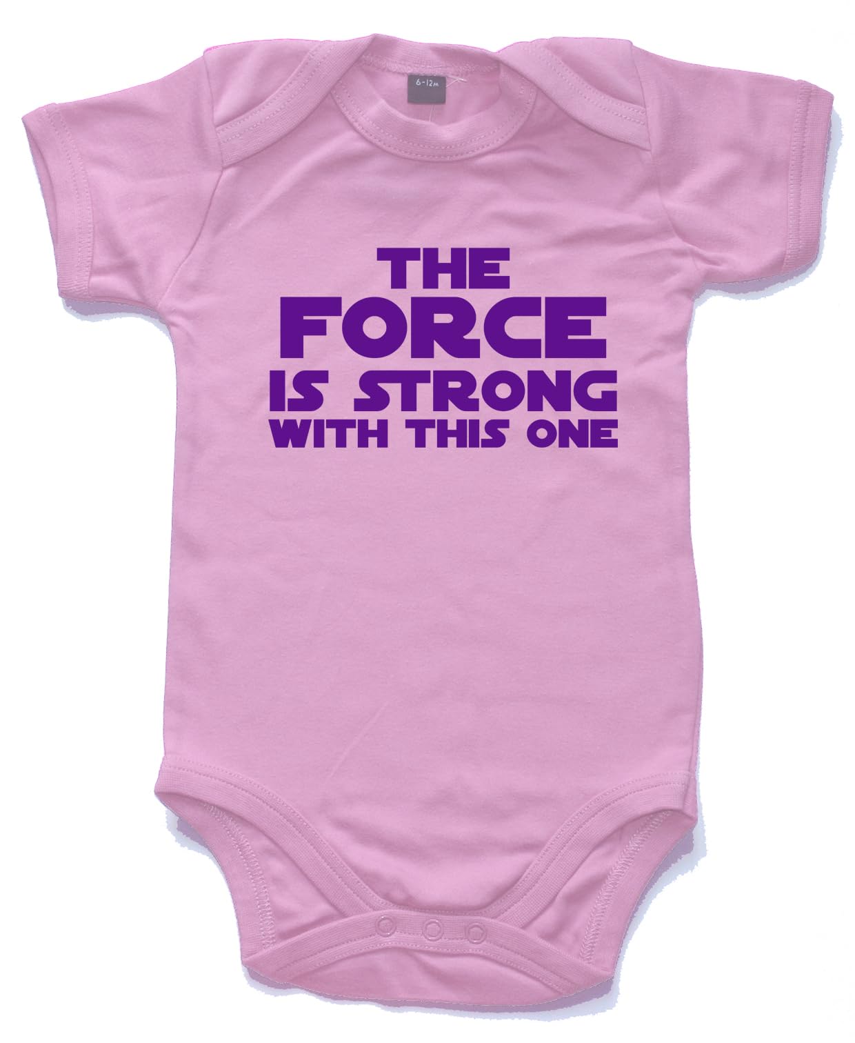 Naughtees The Force is strong with this one babygrow onesie bubblegum pink 3-6 months