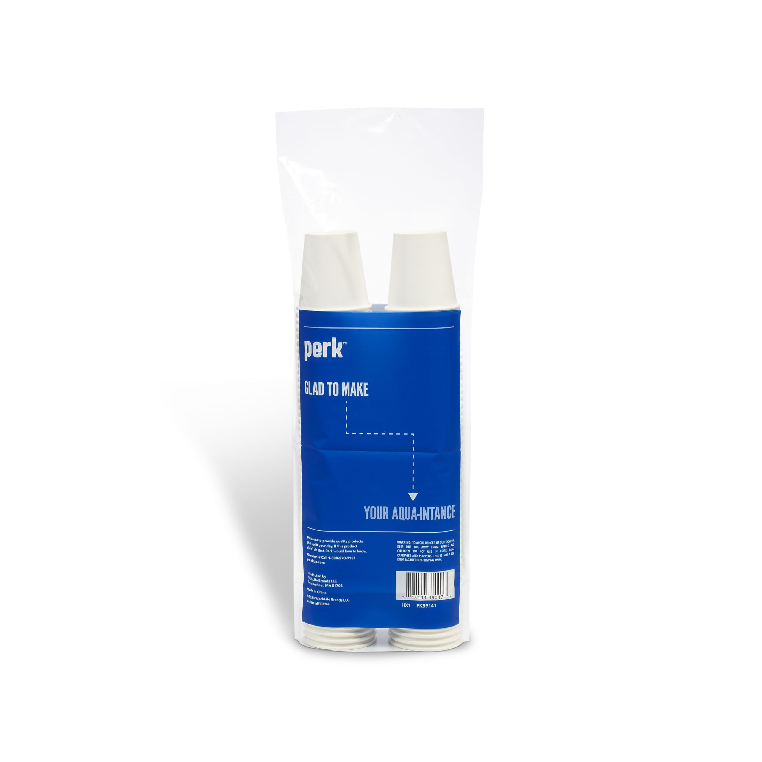 Perk Pk59141 - Vasos de papel para bebidas calientes, 85.0 g, color blanco, paquete de 100