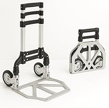 Portable Folding and Extendable Hand Trolley with Wheels – Lightweight Aluminium Transport Trolley with Rubber Ropes Included – Maximum Load Capacity 75 kg – Trolley – Home – Beach – Garage – Office