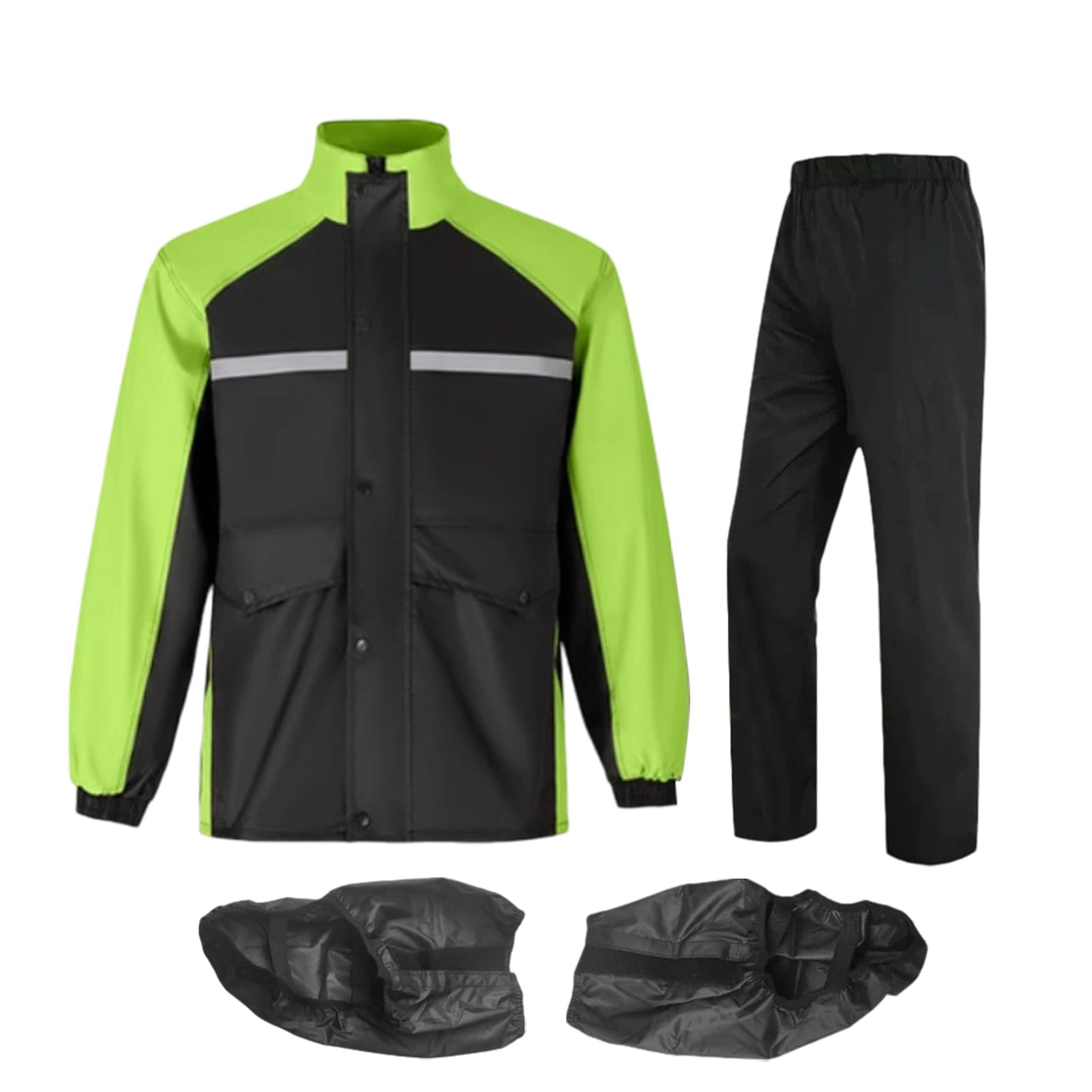 Giacca antipioggia per motociclisti, giacca antipioggia da uomo, riflettente e leggera, con stivali, tuta poncho per caccia, lavori di costruzione, pesca, campeggio, ciclismo, escursionismo