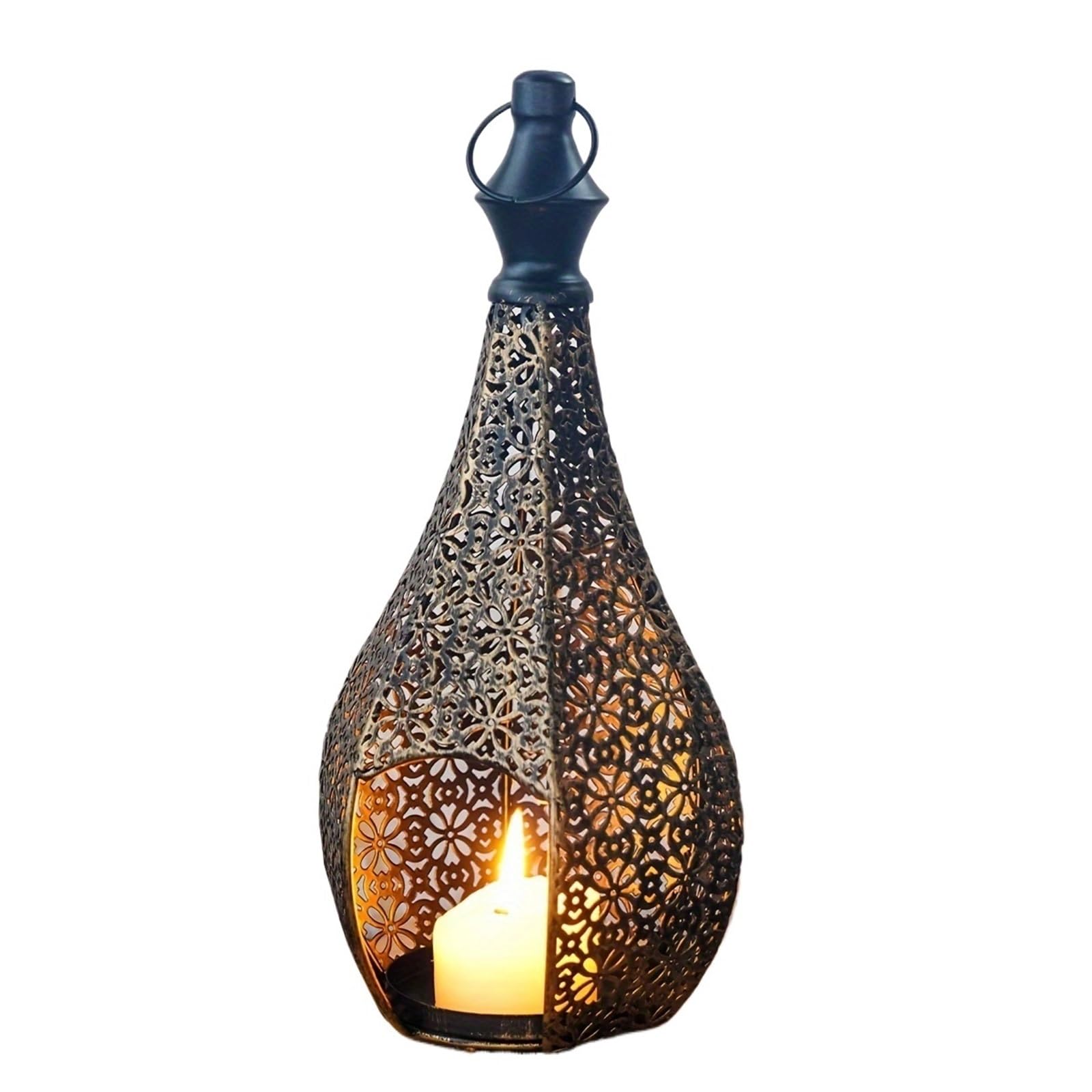 Wandkerzenständer 2 Stück Metall Laterne Kerzenhalter Kerzenhalter Ornament Home Kerzenhalter Dekoration Schmiedeeisen Für Wohnzimmer(Black A)