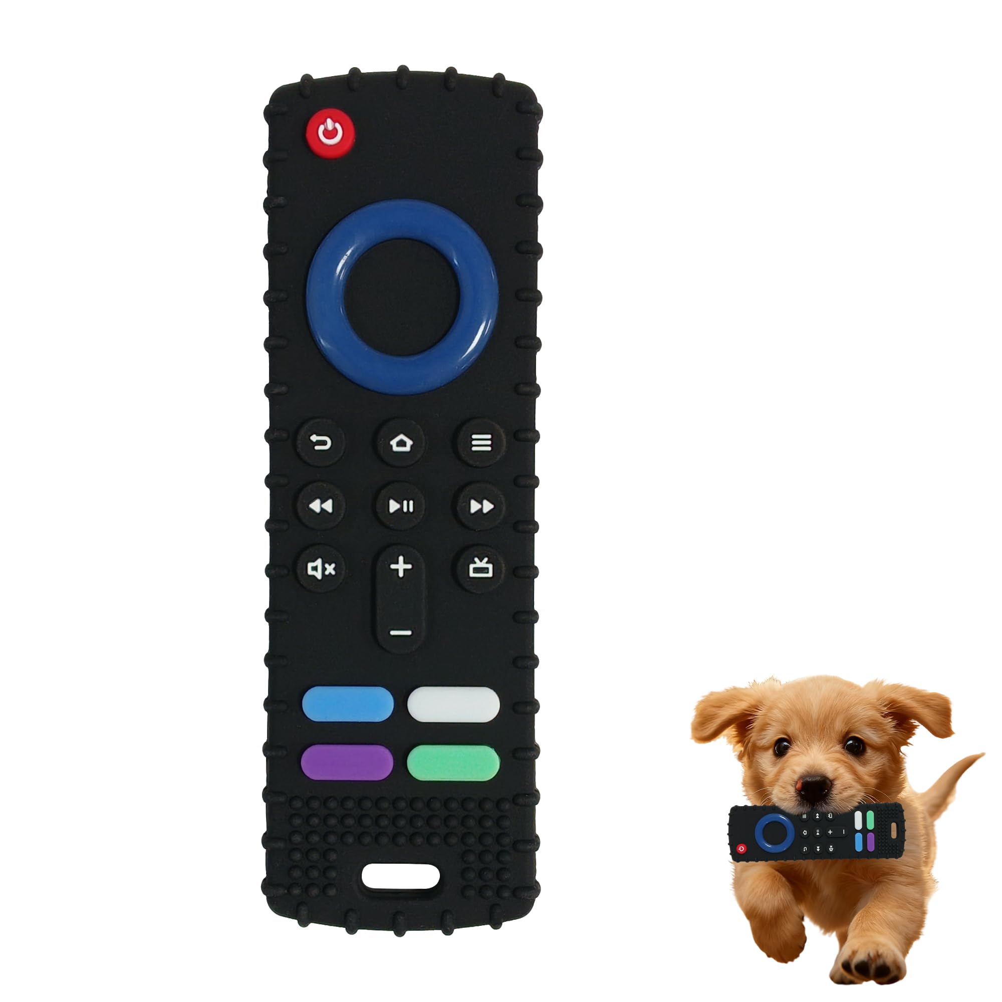 TUYOBG Remote Control Design Silicone Puppy Teething Toy, Soft Dog Toy for Small Dogs, Interactive Puppy Supplies for Boredom Relief and Mental Stimulation, Teething Toys for Puppies (Black)