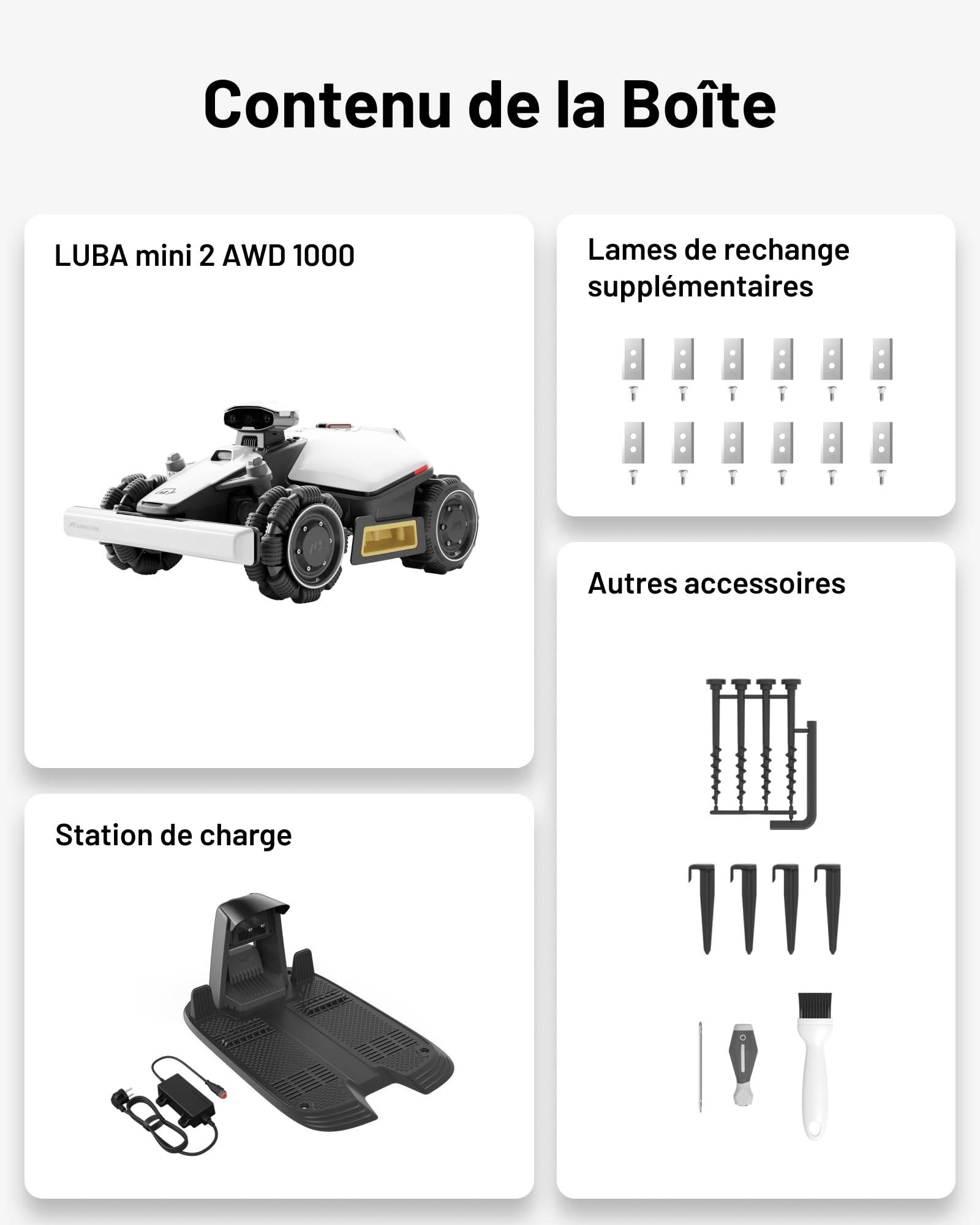 MAMMOTION LUBA Mini 2 AWD 1000 Robot Tondeuse