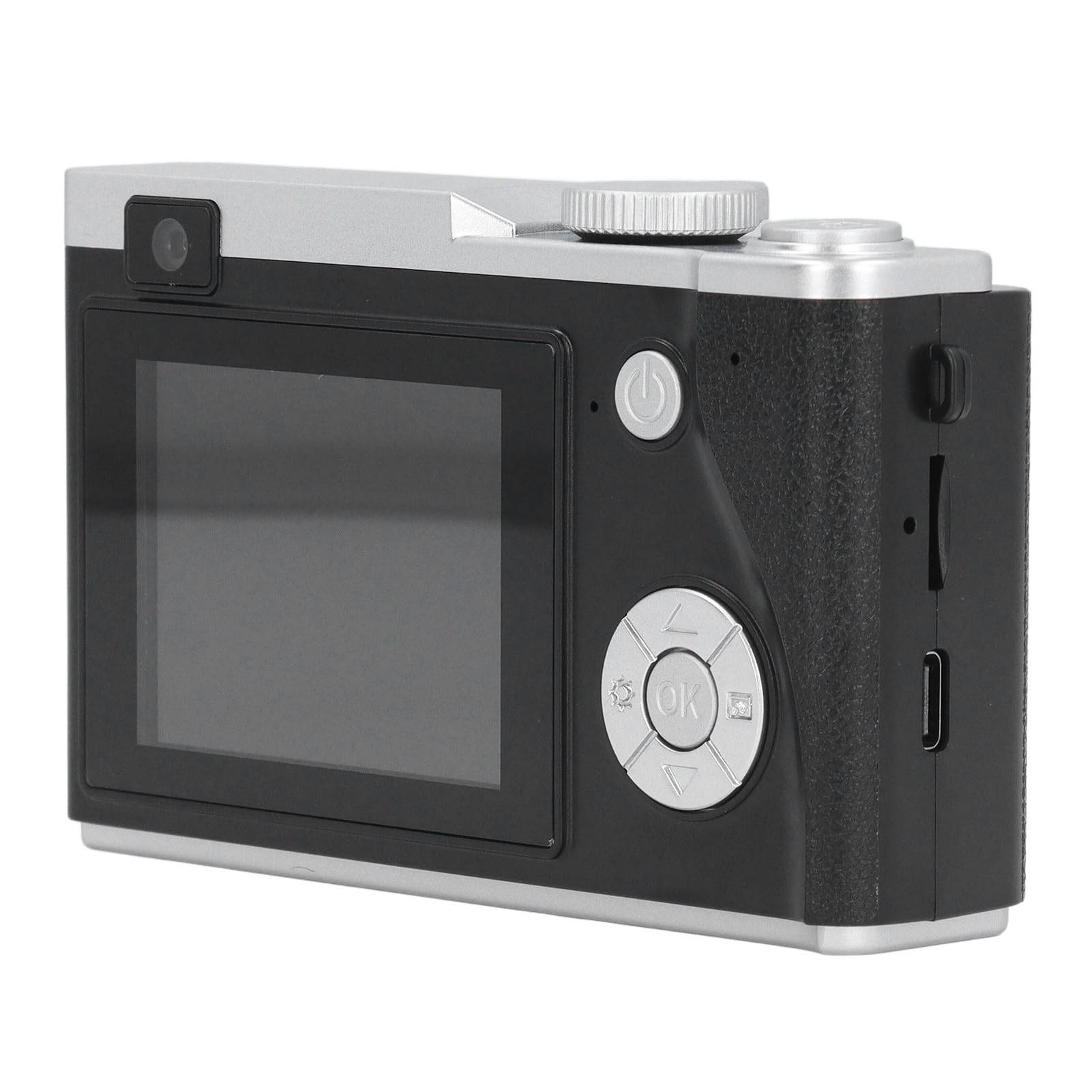 48mp, 1080p, 16x Zoom Fotocamera Digitale Autofocus, Display HD con Luce di Riempimento e Design retrò, Timer Selfie per Viaggi, Time-lapse con Timestamp, Filtri per Cattura del