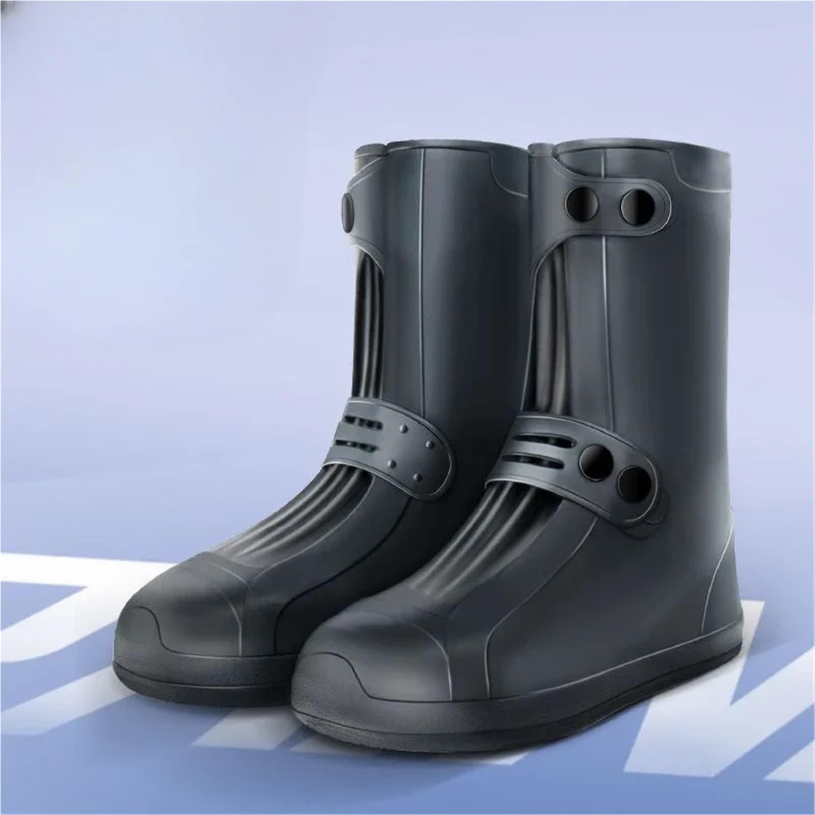 Überschuhe for Herren, Motorrad, leichte Galoschen, Biker-Regenstiefel for, große Größe, Outdoor-Gummistiefel, wasserdicht und rutschfest Für Industrie Handwerk(Black,39)