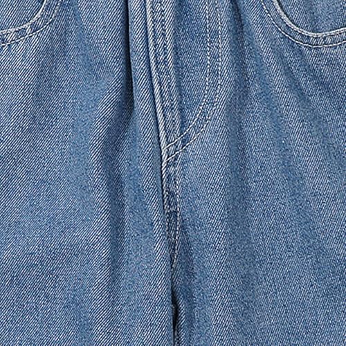 Cute Bunny Jeans for Kids Girls Wide Leg Denim Pants Tassel Elastic Waist Baby Baggy Vintage Patchwork Jeans4