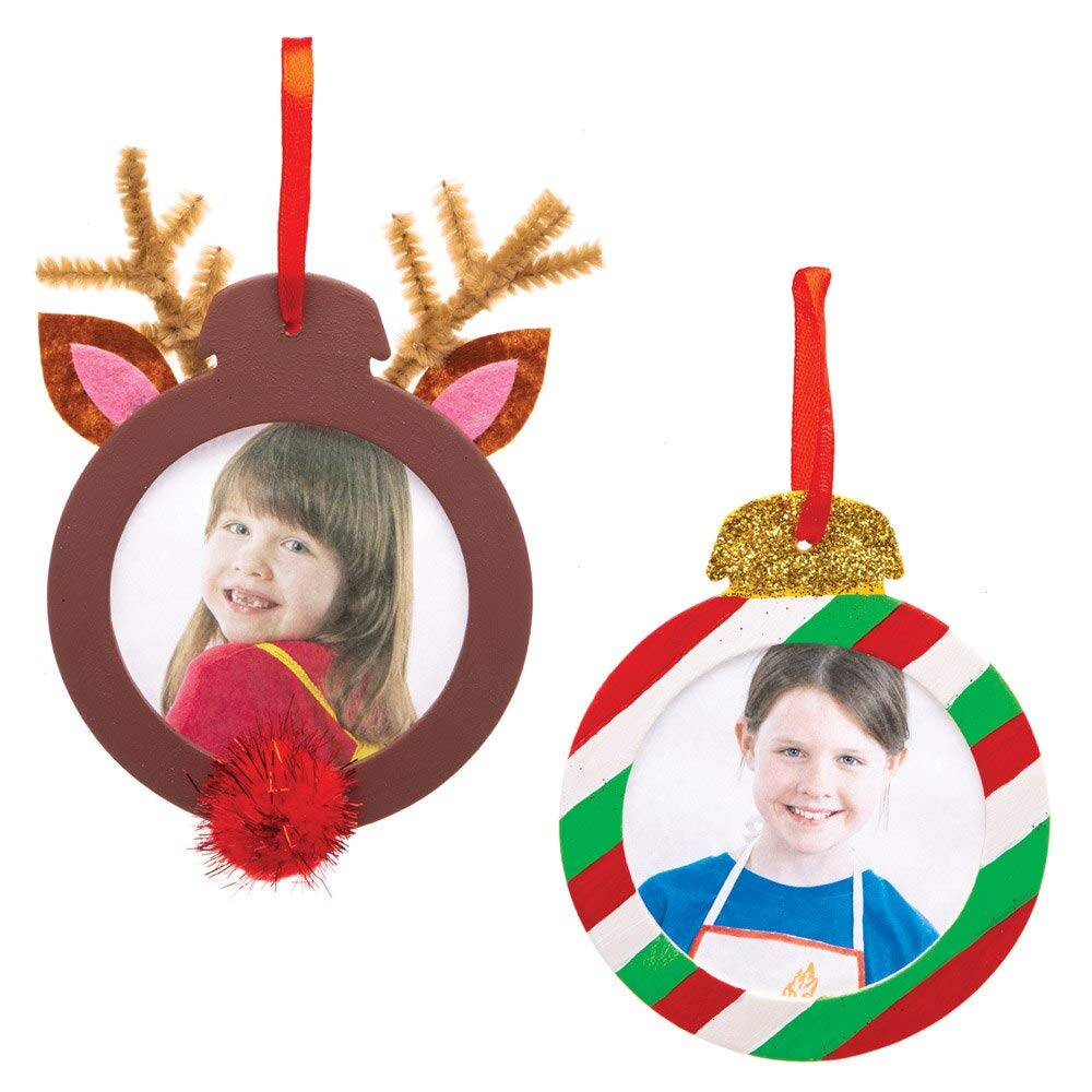 Baker Ross FC115 - 4 Cornici In Legno Di Natale Fai Da Te Per Bambini, Kit Decorazione Da Assemblare E Personalizzare - 5