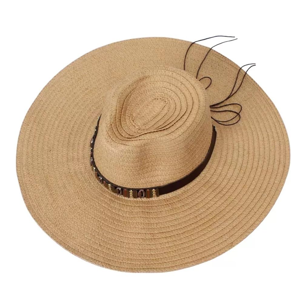 SLEDEZ Sombrero De Paja De Verano para Hombre Sombrero de ala Grande de Verano for Hombres Sombrero de Paja for Exteriores Sombrero Fresco Transpirable