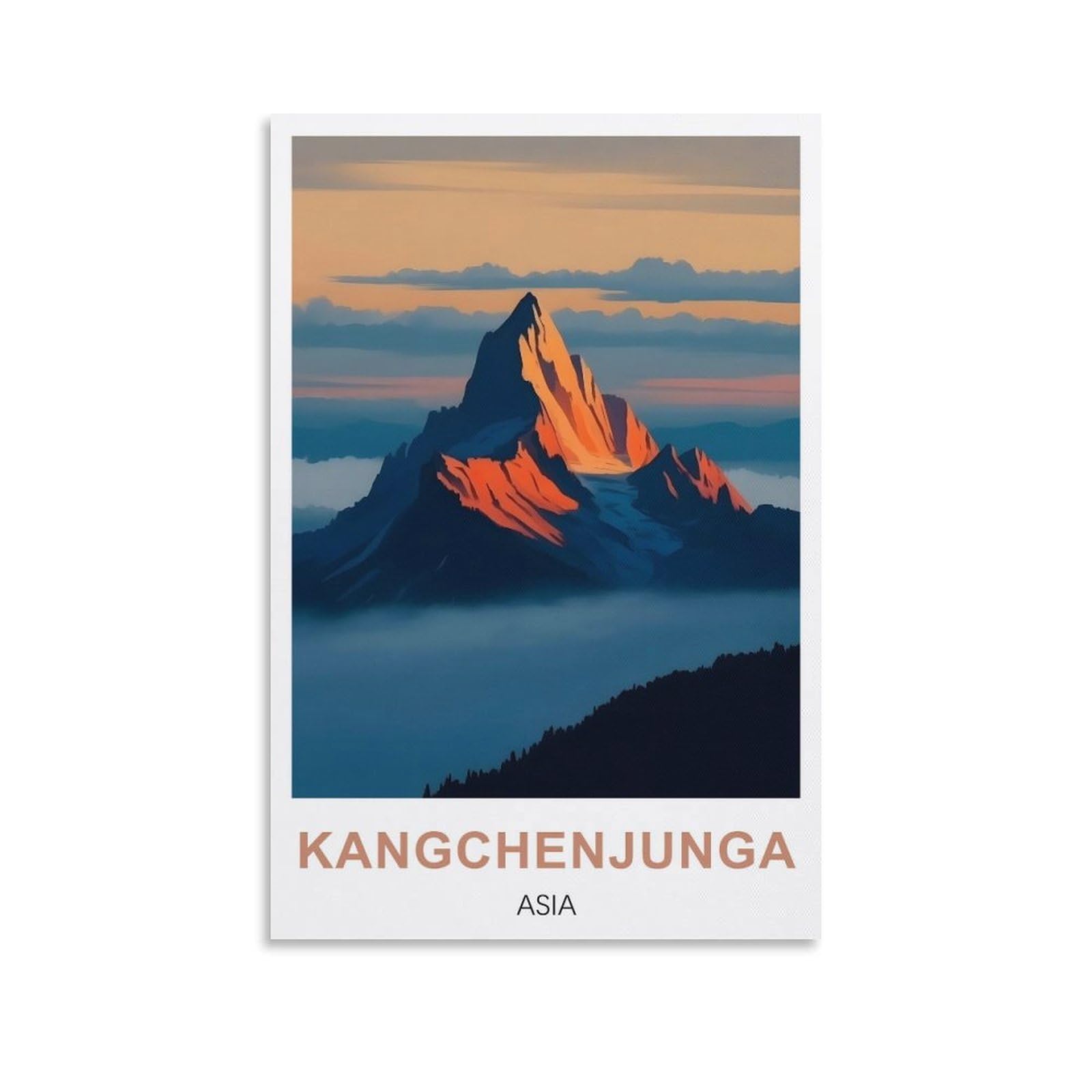EZMLFA 5D Diamond Art Kits Adults,Kangchenjunga,DIY Cross Stitch Crystal Rhinestone Embroidery Pictures Craft for Home Wall Deco 30x40cm