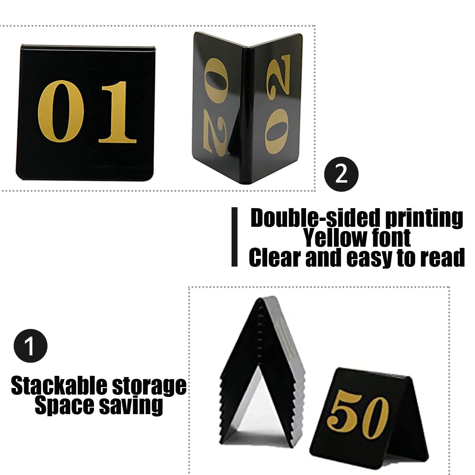 Tischplatte Schild Nummer Zeichen, 8 * 8cm Acryl Tischnummern Beschilderung