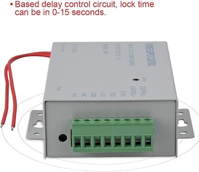 Electric Lock Power Supply, DC 12V 3A 30W Access Control Power Supply Controller with Automatic Delay for Door Access Control System